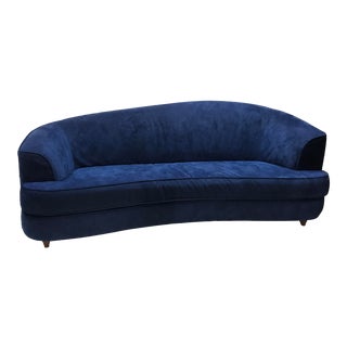 Pace Art Deco Ultra Suede Sofa With 3 Pillows For Sale