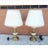 Pair of Stiffel Heavy Brass and Porcelain Table Lamps For Sale - Image 9 of 9