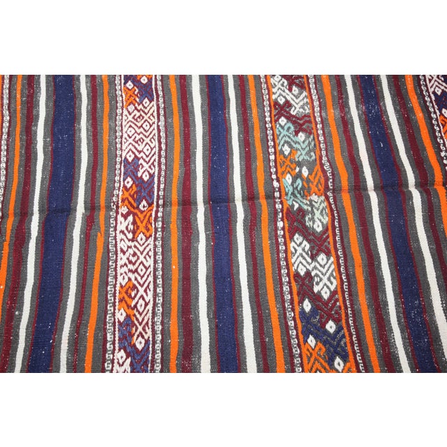 Contemporary 1960s Turkish Handwoven Kilim Rug -4' 7'' X 6' 7'' For Sale - Image 3 of 12