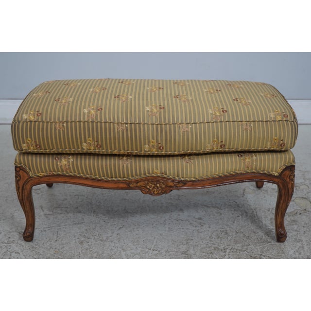 Austoria French Louis XV Wide Seat Bergere Chair W. Ottoman For Sale - Image 13 of 18