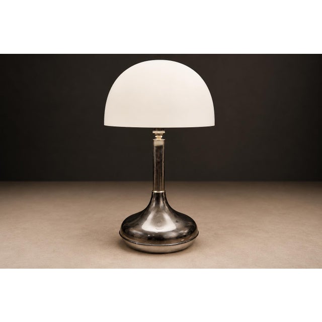 1960s Rewired Brazilian Modern Table Lamp in Chrome Metal and Acrylic Shade For Sale - Image 14 of 15