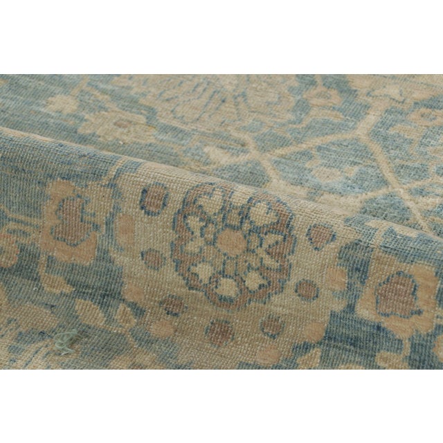 Oversized Antique Persian Tabriz Rug With Sky Blue Floral Design - Rug & Kilim For Sale In New York - Image 6 of 7