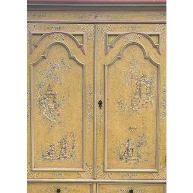 Wood Mid-Century Italian Venetian Hand Painted Chinoiserie Secretary Desk For Sale - Image 7 of 9