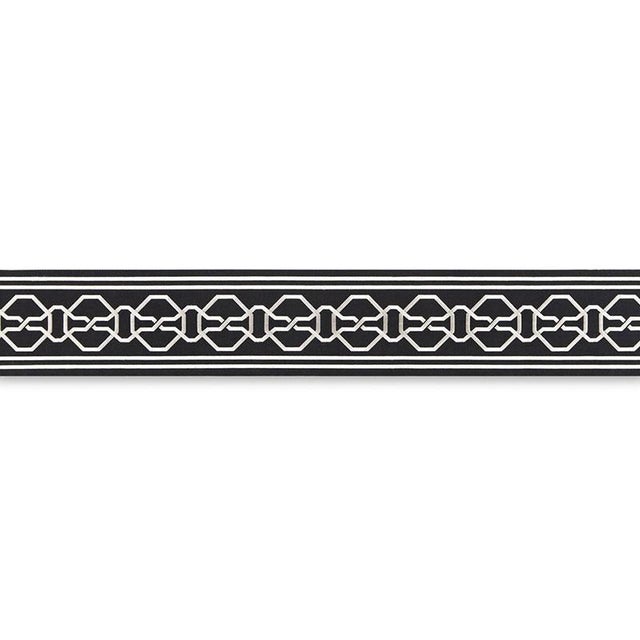 Contemporary Sample - Schumacher X Mary Mcdonald Malmaison Tape in Noir/Swan For Sale - Image 3 of 3