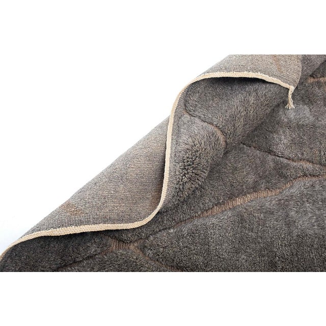 2020s Subtle Diamond-Lattice Hand-Knotted Moroccan Wool Rug | 7'7" X 6'1" | One of a Kind For Sale - Image 5 of 8