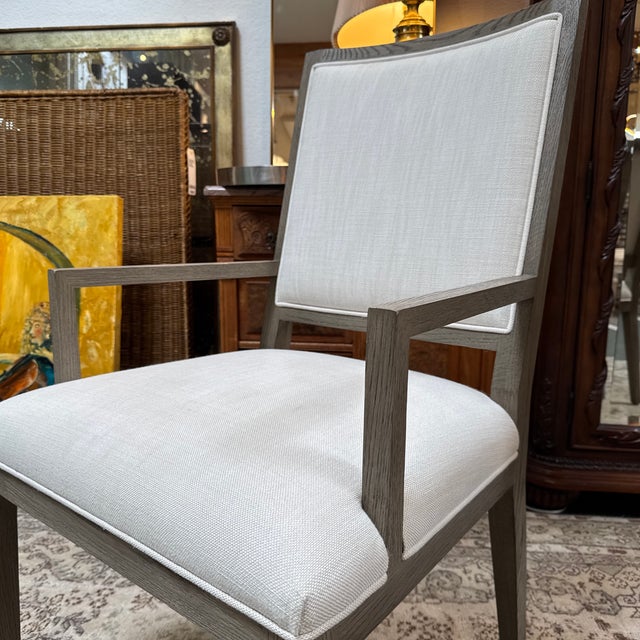 Restoration Hardware French Contemporary Arm Dining Chairs, Pair For Sale In San Francisco - Image 6 of 12