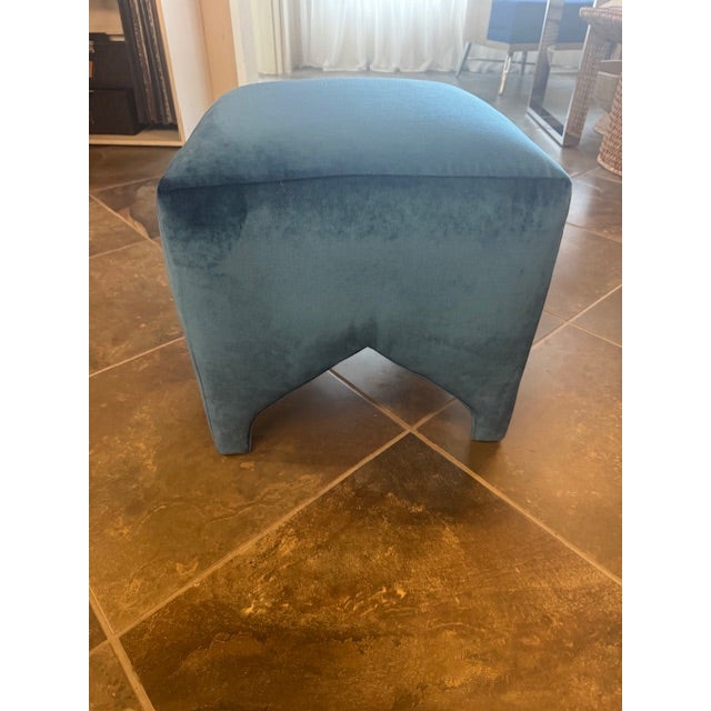 Beautiful Custom Upholstery of a Sapphire colored velvet like fabric. Perfect for an accent piece serving both style and...