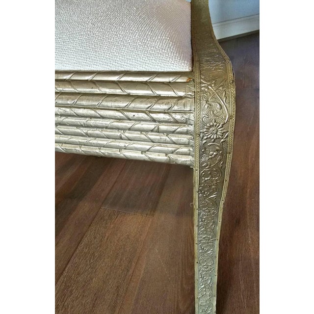 Wood Vintage Anglo-Indian Silvered Metal-Clad Chair For Sale - Image 7 of 13