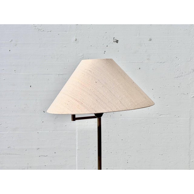 Brass Floor Lamp with Fabric Shade, 1990s For Sale - Image 9 of 16