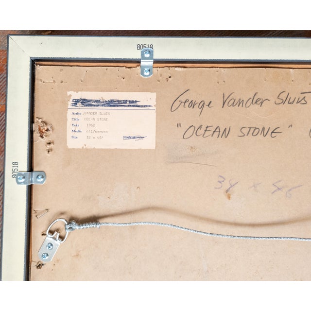 1960's Mid-Century Modern Abstract Oil and Sand Painting by George Vander Sluis For Sale - Image 12 of 15