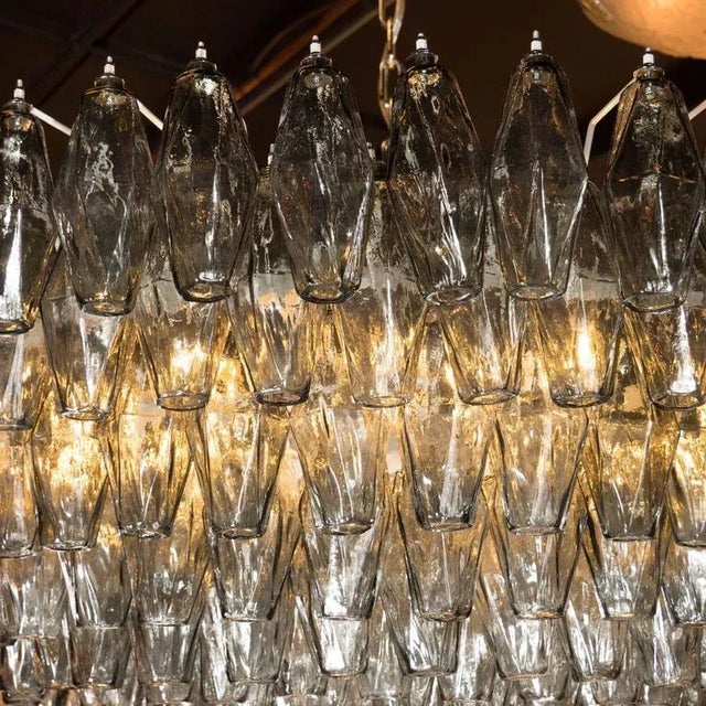 Modernist Handblown Murano Polyhedral Chandelier in Smoked Pewter For Sale In New York - Image 6 of 8