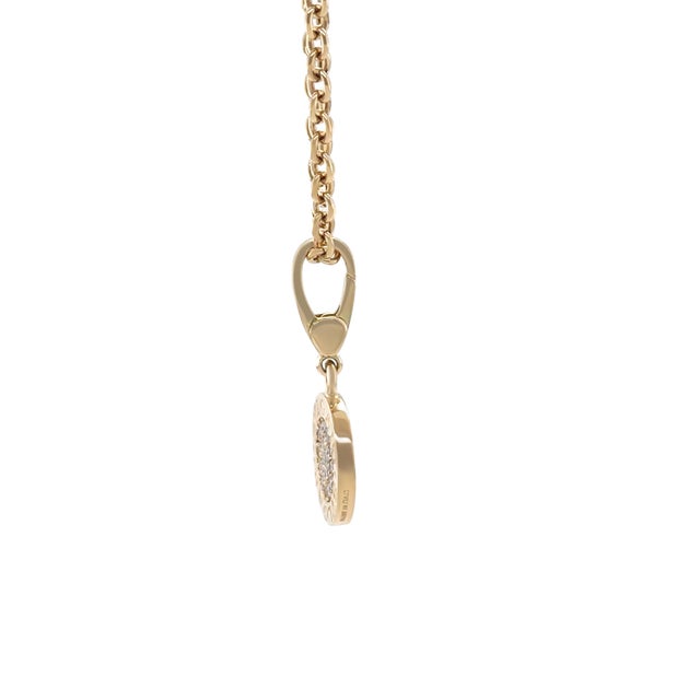 Contemporary Bvlgari Rare 18ct Yellow Gold Pave Diamond Pendant With Chain 14.95g For Sale - Image 3 of 6