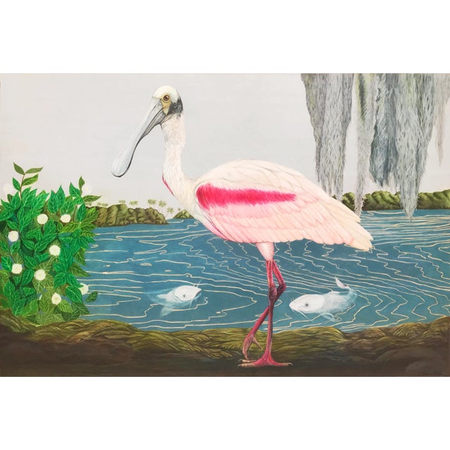 Contemporary Spoonbill by Natalie Erwin, Paper Print (72x48) For Sale - Image 3 of 3