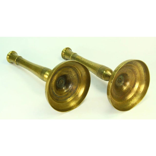 Early 19th Century 1810 First Empire French Brass Candle Holders - a Pair For Sale - Image 5 of 10