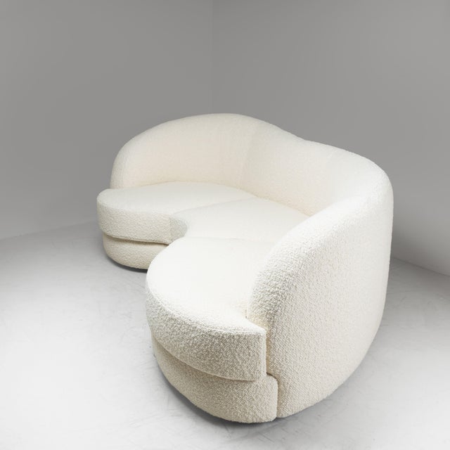 White Bean Buckle Sofa, 1960s For Sale - Image 4 of 13
