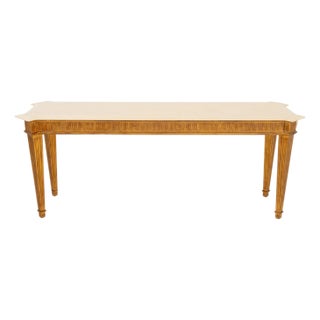 George III Style Travertine Top Giltwood Console For Sale