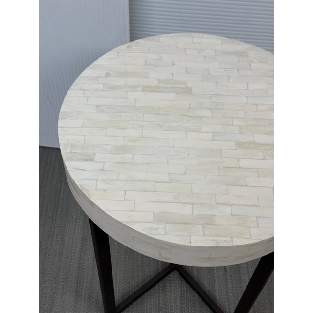 West Elm Bone Side Table, Ivory For Sale In San Francisco - Image 6 of 12