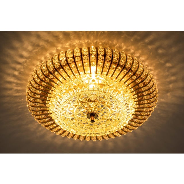 Gold Mid-Century Round Wall Lamp in Glass & Brass attributed to Emil Karl Stejnar, 1960s For Sale - Image 8 of 11