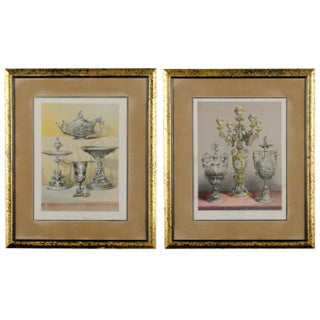 Silversmith’s Work & Group of Silver Vases, Antique Prints - A Pair For Sale