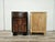 Art Deco Bedside Tables in Walnut Burl with Pink Glass Tops, 1940, Set of 2 For Sale - Image 3 of 16