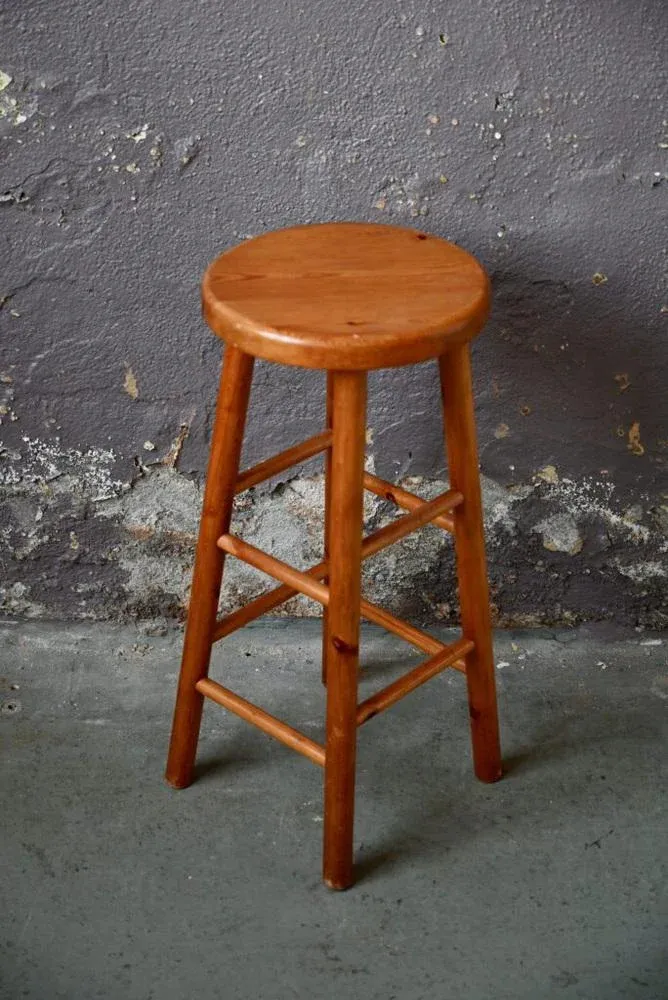 Vintage Pinewood Bar Stool, 1960s | Chairish