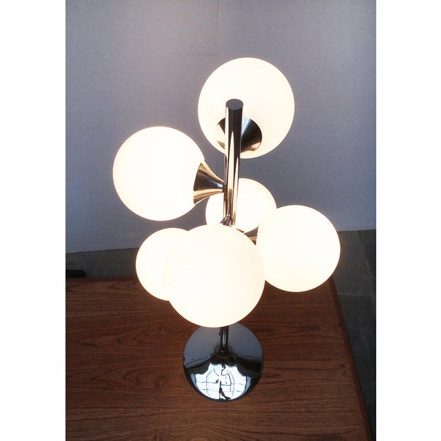 1970s Vintage Space Age Glass & Metal Table Lamp, 1970s For Sale - Image 5 of 18