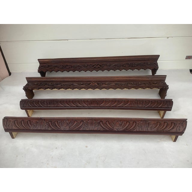 Wood Antique Neo-Renaissance Wooden Curtain Rod Covers, 1890s, Set of 4 For Sale - Image 7 of 18