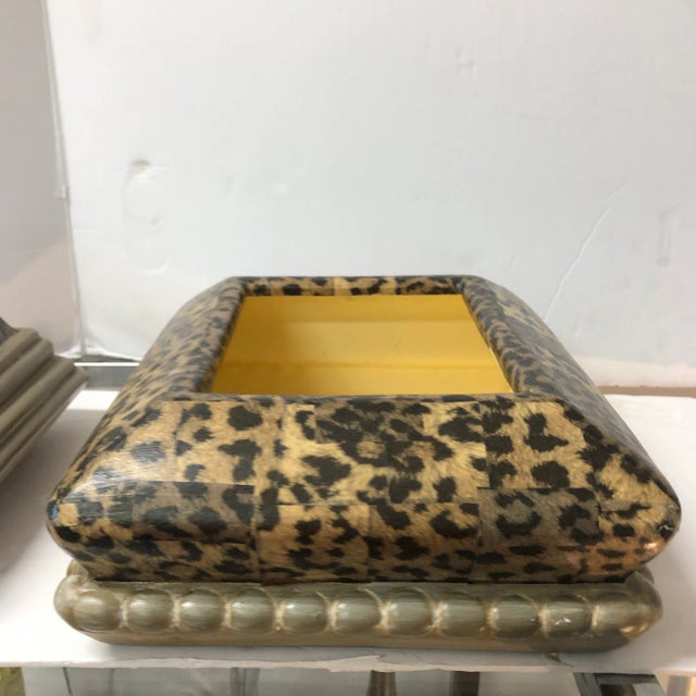 1980s 1980s Ceramic Box With Papier-Mâché Leopard Motif For Sale - Image 5 of 10