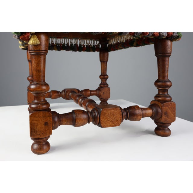 Wood Early 20th Century French Wood & Fabric Ottomans, 1890s, Set of 2 For Sale - Image 7 of 11