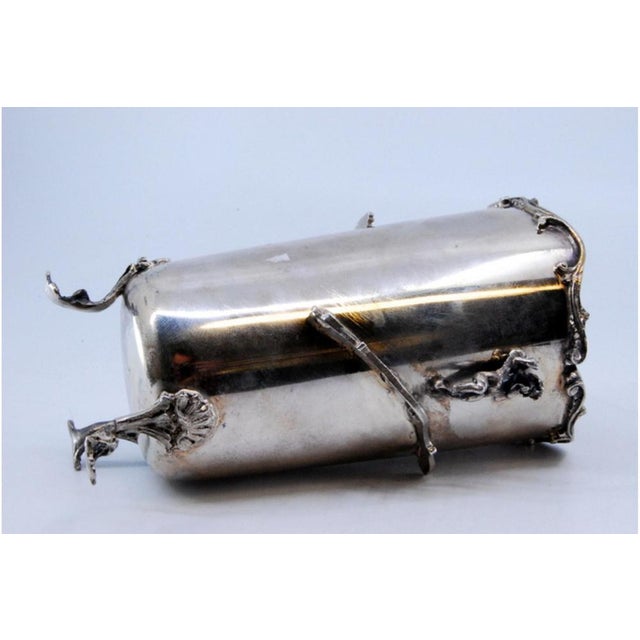 Metal Silver Cache-Pot with Angels and Feet For Sale - Image 7 of 10
