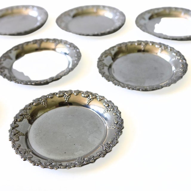 Silver-Plated Coasters, Sweden, 1900s, Set of 5 For Sale - Image 4 of 5