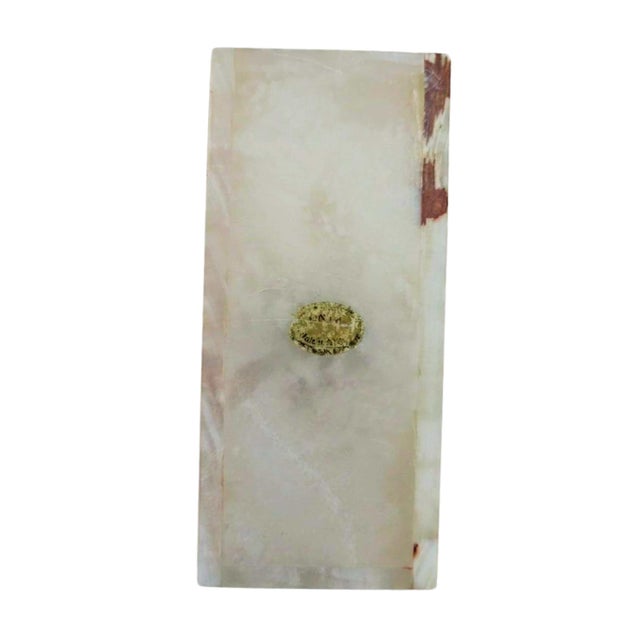 Contemporary Vintage White Onyx Jewelry Box, Hand-Carved Stone Keepsake Box For Sale - Image 3 of 5