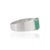 Contemporary Contemporary Wide Band Octagon 2.74 Ct Green Emerald Statement Signet Ring in Silver Size 6.5 For Sale - Image 3 of 15