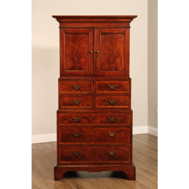 Baker Milling Road Georgian Style Mahogany Triple Chest For Sale - Image 10 of 12