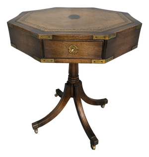 Vintage Campaign Drum Table, 1930