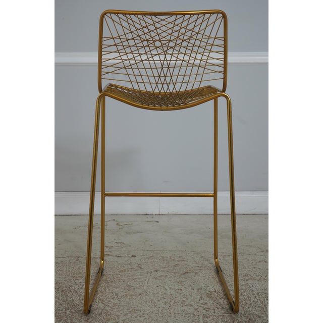 Pair of Modern Design Brass Wire Bar Stools For Sale - Image 4 of 18