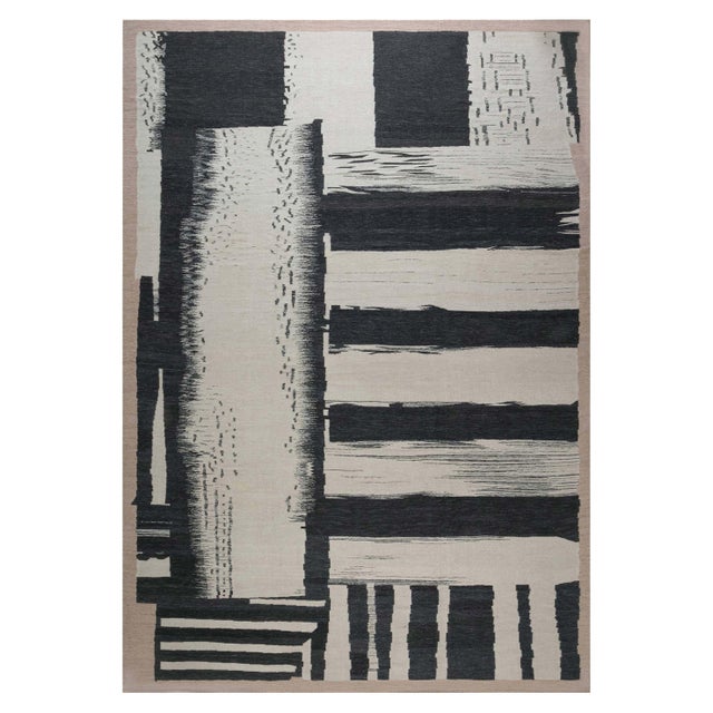 Large Abstract Modern Geometric Flat-Weave Rug by Doris Leslie Blau For Sale