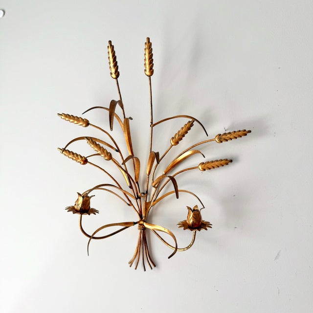 Hollywood Regency Tole Candlestick Sconce For Sale - Image 9 of 9