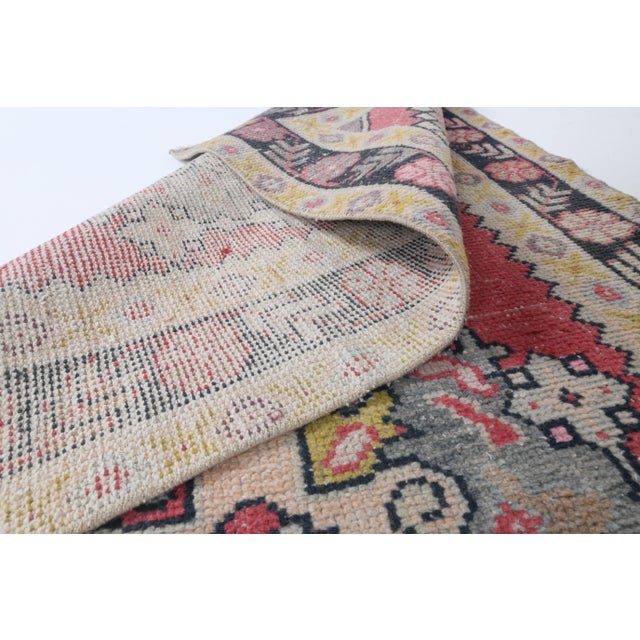 Pink 1970s Turkish Hand-Knotted Runner Rug For Sale - Image 8 of 11