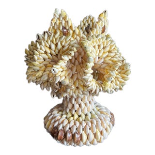Vintage South Pacific Cowrie Shell Vase For Sale