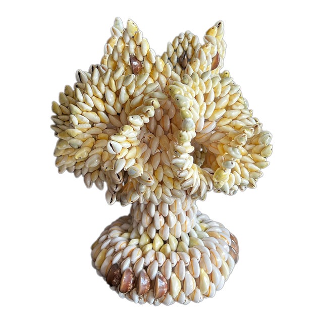 Vintage South Pacific Cowrie Shell Vase For Sale