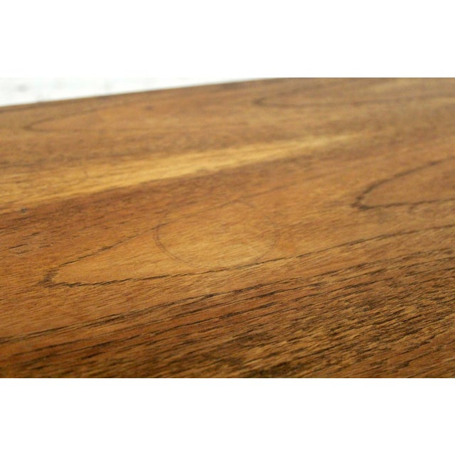Mid 20th Century Walnut Surfboard Coffee Table With Spindled Shelf For Sale In New York - Image 6 of 8