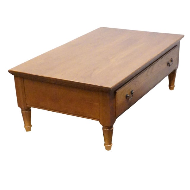 Late 20th Century Keller Furniture Solid Oak Country French 50" Double Sided Accent Coffee Table For Sale - Image 5 of 13