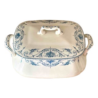 Large Belgian Louis XVI Terre de Fer Soup Bowl from Boch Frères Keramis, Belgium, 1890s For Sale