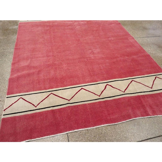 Galerie Shabab Collection Mid-20th Century Handmade Turkish Art Deco Style Small Room Size Carpet For Sale In New York - Image 6 of 8
