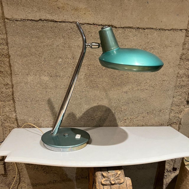 1960s Green Desk Lamp Space Age Boomerang After Luis Pérez De La Oliva Fase For Sale - Image 13 of 13