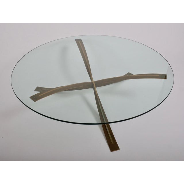 Metal Vintage French Cocktail Table in Cast Bronze by Michel Mangematin, 1962 For Sale - Image 7 of 12