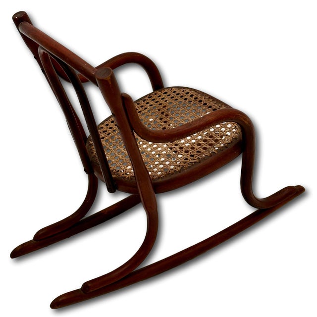 Unusual Antique Very Small Doll Size Bentwood Rocking Chair Possibly a Salesman Sample - Measures 15 Inches Tall For Sale - Image 9 of 18