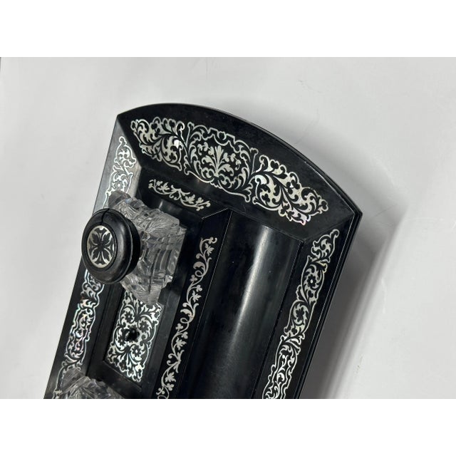 Victorian Mother of Pearl Inlaid Inkwell For Sale In Palm Springs - Image 6 of 12