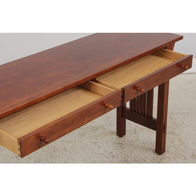 Stickley Mission Cherry 2 Drawer Sofa Table For Sale In Philadelphia - Image 6 of 16